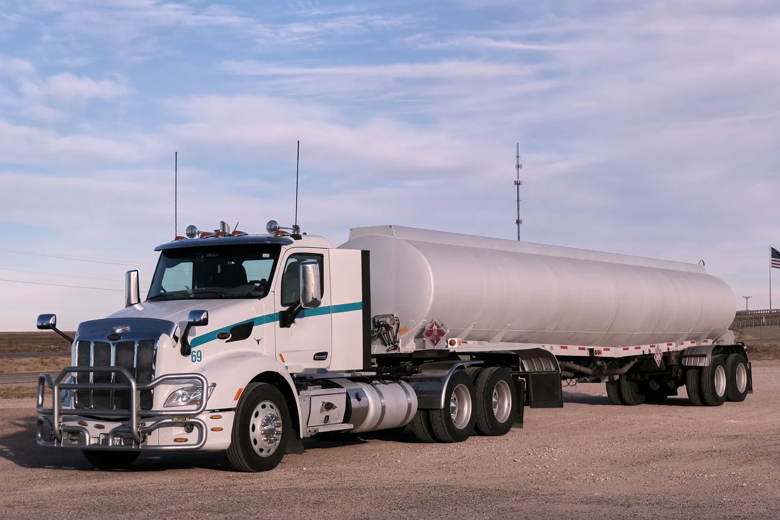 Tank truck on a West Texas gravel pad